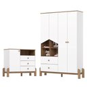 Ver imagem 1 de Cômoda com Guarda Roupa 4 Portas Ternura Branco Jequitibá - Henn