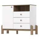 Ver imagem 2 de Cômoda com Guarda Roupa 4 Portas Ternura Branco Jequitibá - Henn
