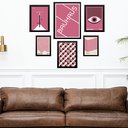 Ver imagem 2 de Kit Composição 6 Quadros Artes Bauhaus Rosa - com Vidro:moldura Branca