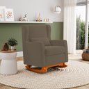 Ver imagem 3 de Poltrona de Amamentação e Descanso Zoe com Base Balanço Suede Capuccino - Desk Design