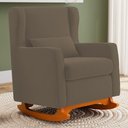 Ver imagem 4 de Poltrona de Amamentação e Descanso Zoe com Base Balanço Suede Capuccino - Desk Design