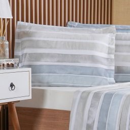 Jogo de Cama Casal 4 Pçs 200 Fios 100% Algodão 140x190x35cm Ligne - 2
