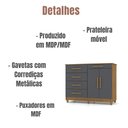 Ver imagem 2 de Cômoda Sapateira Sirius 2 Portas 5 Gavetas Nature Alasca Vr