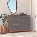 Ver imagem 5 de Cômoda Sapateira Sirius 2 Portas 5 Gavetas Nature Alasca Vr