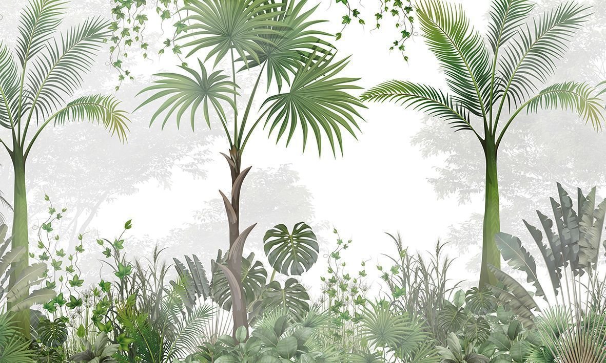 Papel de Parede - Jardim Tropical com Palmeiras - 2