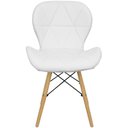 Ver imagem 3 de Kit 3 Cadeiras Charles Eames Eiffel Slim Wood Estofada - Branca