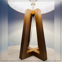 Kit 02 Abajur Quadripé de Mesa Madeira Marina Decorações - 2