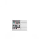 Ver imagem 3 de Cômoda Pérola 4 Gavetas 2 Portas MDF Puxador Embutido Branco Phoenix Baby