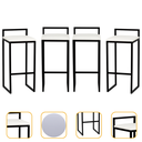 Ver imagem 1 de Kit 4 Banqueta Quadrada Preta para Balcão Ilha Cozinha Gourmet Bancada Piscina Bares Àrea de Lazer