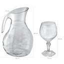 Ver imagem 3 de Kit Jarra 2,3l e 6 Taças 350ml Jogo de Plástico Refresco Tango Servir Água Suco Transparente Uz