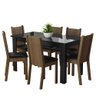 Conjunto Sala de Jantar Mesa Tampo de Vidro 6 Cadeiras Isla Madesa Preto/rustic - 9