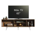 Ver imagem 4 de Rack Madesa Dubai para TV até 65 Polegadas com Pés Rustic/Branco 5Z09 Cor:Rustic/Branco