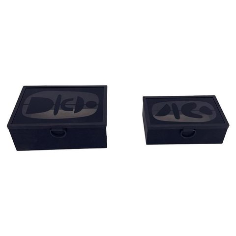 Jogo Caixas Decorativa Yangzi Preta 28320