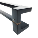 Ver imagem 3 de Puxador Portas Duplo Aço Inox Preto Fosco Grécia 1,80 M para Portas: Pivotantes/madeira/vidro Temper