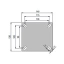 Ver imagem 2 de Rodizio 8x2 C/placa Roda de Ferro Poliuretano Rol. 900 Kg