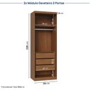 Ver imagem 4 de Guarda-Roupa Planejado 4 Peças 8 Portas Arani CabeCasa MadeiraOriginals Marrom/Cinamomo/Offwhite