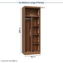 Ver imagem 5 de Guarda-Roupa Planejado 4 Peças 8 Portas Arani CabeCasa MadeiraOriginals Marrom/Cinamomo/Offwhite