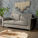 Ver imagem 1 de Sofá Sala de Estar Living 3 Lugares 240cm Presley Pés Madeira Linho Cinza Claro G52 - Gran Belo