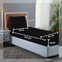 Ver imagem 3 de Kit Jogo de Cama Lençol Solteiro 400 Fios Poliéster Toque Macio 2 Peças:preto