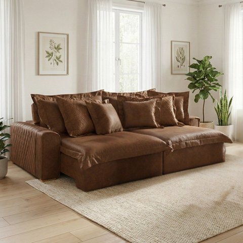 Sofá Retrátil e Reclinável 2 Lugares 210cm Corino Zeus Yescasa