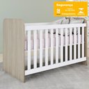 Ver imagem 2 de Berco Infantil Grade Fixa 133x66 Cm Labirinto Rustico Branco Henn