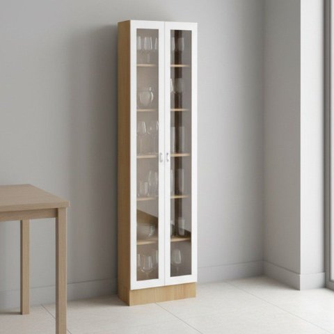 Cristaleira Moderna 2 Portas de Vidro 70cm Ditália