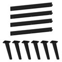 Ver imagem 1 de Kit 4 Puxadores com 6 Pés Palito Retrô para Balcão Cozinha 150cm Veneza Multimóveis Mp2312 Preto