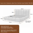 Ver imagem 3 de Cama Japonesa com Cabeceira Casal Nuvem Bouclé Off White - Sallar Home
