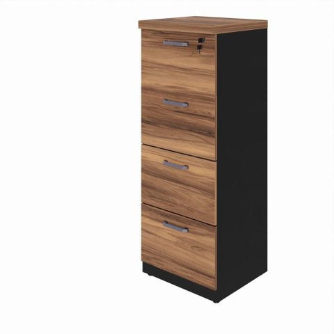 Armário Escritório Arquivo 04 Gavetas Pasta 46,5 Nogal Preto