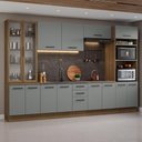 Ver imagem 1 de Armário de Cozinha Completa 340cm Rustic/cinza Agata Madesa 01