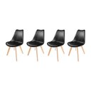 Ver imagem 1 de Kit Cadeira Zinnia Saarinen ZC2 4 unidades, Preto, ZNC-SRN-BK01