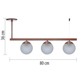 Pendente Bivolt Linear 3 Lâmpadas 80x36cm Assimétrico Contemporâneo Infinitylux - 3