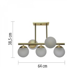 Pendente Bivolt Linear 5 Lâmpadas 64x38,5cm Contemporâneo Infinitylux - 3