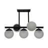 Lustre Preto Vidro Fosco Infinitylux 5 Lâmpadas - 1