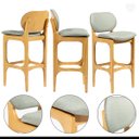 Ver imagem 2 de Kit 5 Banquetas Alta para Balcão Decor Madeira Mel Linho Verde L84 Rmi