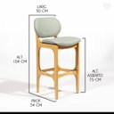 Ver imagem 4 de Kit 5 Banquetas Alta para Balcão Decor Madeira Mel Linho Verde L84 Rmi