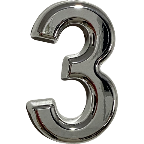 Números Residencial PVC Espelhado 15 Cm Resistente Elegante:Prata/3