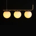 Ver imagem 4 de Pendente Petit Poa Gold e Branco 60cm 3 Globos Vidro SQ001 Bella St2432