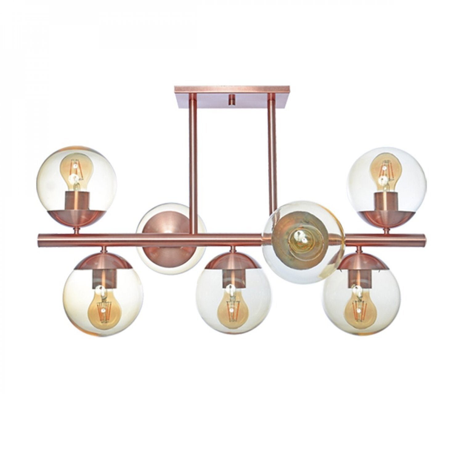 Lustre Rosê Vidro Âmbar Infinitylux