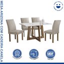 Ver imagem 5 de Conjunto Mesa Arizona 120cm com 4 Cadeiras Canela Tampo Smart Plus com Vidro