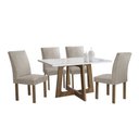 Ver imagem 1 de Conjunto Mesa Arizona 120cm com 4 Cadeiras Canela Tampo Smart Plus com Vidro