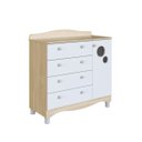Ver imagem 3 de Cômoda Infantil 4 Gavetas 1 Porta Encanto Carvalho e Branco Completa Móveis