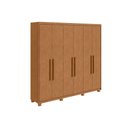 Ver imagem 2 de Guarda Roupa 6 Portas c/Pés Áries Amendoa Clean - Lopas