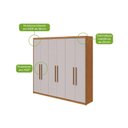 Ver imagem 5 de Guarda Roupa 6 Portas c/Pés Áries Amendoa Clean - Lopas