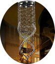 Ver imagem 4 de Kit 2 Lustres Em Cristais Para Pé Direito Duplo Base De Inox:2,70M/Bivolt