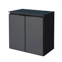 Ver imagem 1 de Gabinete Para Banheiro Aço Umbu 60 Tampo Vidro Sem Cuba Porta Aço Cozimax Preto