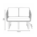 Ver imagem 4 de Conjunto Sofa + 2 Poltronas Tricô Náutico Alumínio Resistente Aquablock Área Gourmet Jardim:Preto