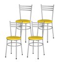 Ver imagem 1 de Conjunto 4 Cadeiras Epoxi Cinza para Cozinha Cor:amarelo