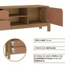 Rack Bancada Para Tv Até 60 Polegadas 1 Porta 2 Gavetas 2 Nichos Nature Artely Carvalho/Terracota - 5