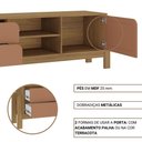 Ver imagem 5 de Rack Bancada Para Tv Até 60 Polegadas 1 Porta 2 Gavetas 2 Nichos Nature Artely Carvalho/Terracota